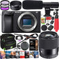 Sony a6400 Mirrorless Camera 4K APS-C Camera Body ILCE-6400B Bundle with Sigma 30mm F1.4 DC DN C Lens + Deco Gear Condenser Microphone + Travel Bag Case + Photo Video Software Kit + Accessories - style: w/ Sigma 30mm F1.4 Lens