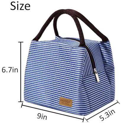 2PCS Lunch Bags Reusable Lunch Tote Bags Portable Lunch Cooler Bag Lunch Holder Insulated Lunch Box Bag for Picnic Office Beach (Blue+Red) - color: Blue+Red