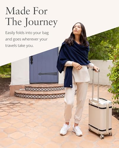 zestt Dreamsoft Travel Scarf, Wrap and Shawl for Women, Organic Cotton - color: Oxford Blue