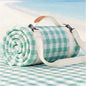 Waterproof Beach Blanket Picnic Outdoor Camping Mat Rug Oversized Extra Large Foldable Sandproof Sand Free Resistant Big XL Giant Towel Hawaii Honeymoon Essentials Women Summer Must Have Vacation Gift - color: Plaid Aqua