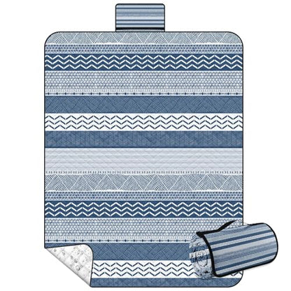 Waterproof Picnic Outdoor Blanket, 79" x 59" Sandproof Foldable Large Picnic Blanket for Beach, Camping, Park, Travel, Concert, Great Gift for Families and Couples(Geometric Texture) - color: Geometric Texture