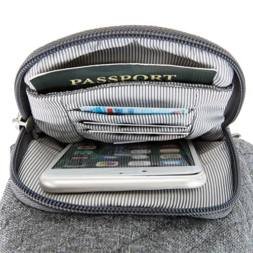 Travelon Anti-Theft Boho Insulated Water Bottle Tote - color: Gray Heather Solid