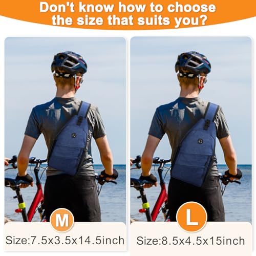 Pritent Crossbody Bags for Women Men Trendy Sling Bag Backpack Casual Chest Bag with Convertible Shoulder Strap - color: Blue, size: Medium