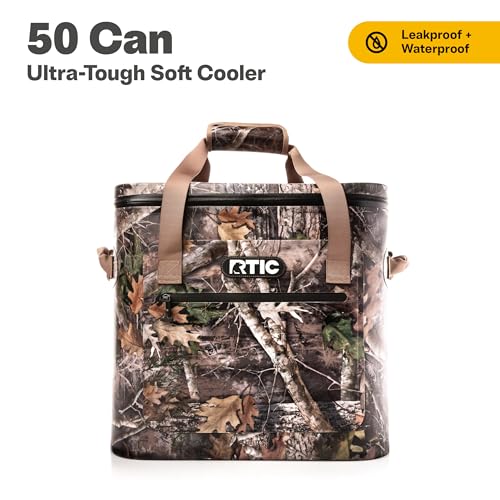 RTIC Ultra-Tough Soft Cooler 50 Can, Insulated Bag Portable Ice Chest Box for Lunch, Beach, Drink, Beverage, Travel, Camping, Picnic, Car, Trips, Floating Cooler Leak-Proof with Zipper - color: Camo
