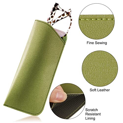 CREPUSCOLO 6 Pack Soft Glasses Cases, Leather Eyeglass Cases Travel Glasses Case for Women, Men, Kids