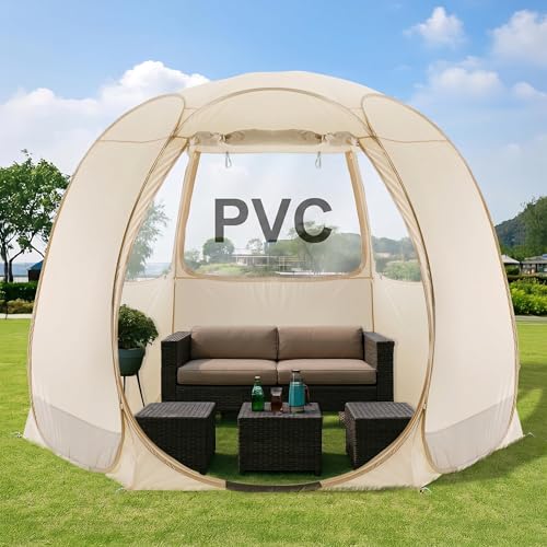 Alvantor Pop Up Screen House Tent, Instant Outdoor Gazebo with Mosquito Netting & UPF 50+ Sun Protection, Portable Canopy Shelter for Patio, Backyard, Camping (2-10 Person) - color: Khaki, size: 10'x10'
