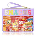 Siwara Snack Bags Clear Pouch Travel Makeup Bag Chenille Letter Bags for Zipper Pouch Clear Cosmetic Bag Clearly Tote Bag Makeup Travel Bags for Women - color: Purple