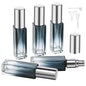 Segbeauty Refillable Perfume Bottle Travel, 5 Set of 10ML Pocket Glass Perfume Atomizer, Empty Fine Mist Mini Travel Bottles Set Cologne Atomizer Dispenser Fragrance Sprayer Cosmetic Container - color: Blue-silver, style: Mini Bottles