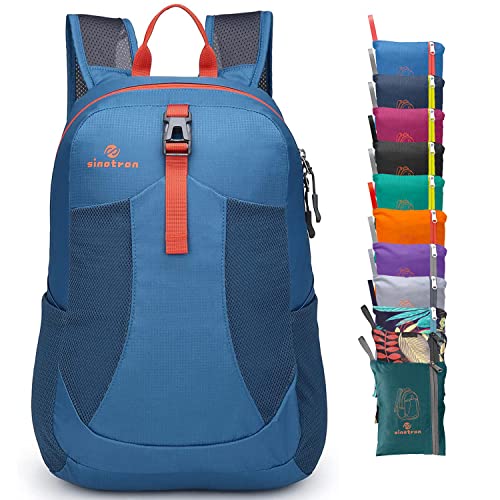 sinotron 22L Lightweight Packable Hiking Backpack, Small Hiking Backpack Day Pack for Women Men Travel Camping Vacation - color: Blue