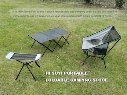 Portable Camping Chair Foot Rest Stool Lightweight Heavy Duty Folding Outdoor Picnic Beach Travel Fishing Backpacking,Durable 600D Oxford Cloth,Sturdy Aluminum Alloy Frame,with Carry Bag - color: Stool