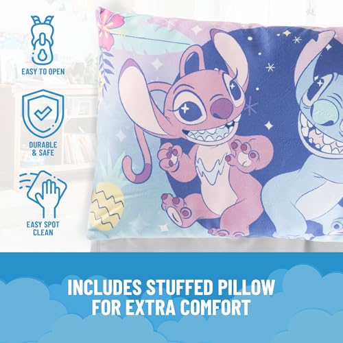 Jay Franco Kids Slumber Bag and Pillow - 54 x 27 Inch Comfy Indoor Sleeping Bag for School and Sleepovers, 2 Piece Set, Multi - Lilo & Stitch - color: Multi - Lilo & Stitch
