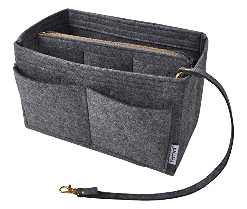 Vercord Felt Organizer Insert For Purse Handbag Tote Bag In Bag Inside Shaper Divider Neo Dark Grey Small - color: A Dark Grey, size: Small