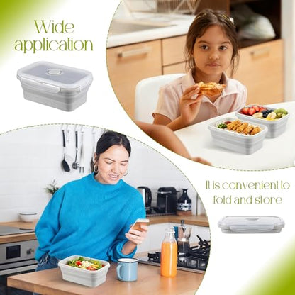 10Pcs Silicone Collapsible Food Storage Containers with Airtight Lids 17 oz Collapsible Bowls with Lids for Camping Silicone Containers for Lunch Box for Kitchen, Freezer Microwave Dishwasher Safe