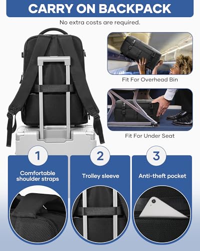 Vacuum Backpack Travel with Pump,Large Travel Backpack with Vacuum System,Mochila compresion al vacio,Flight Approved 18x14x8,Waterproof Carry on Personal Item Laptop Backpacks,Black - color: A1-black-with Pump