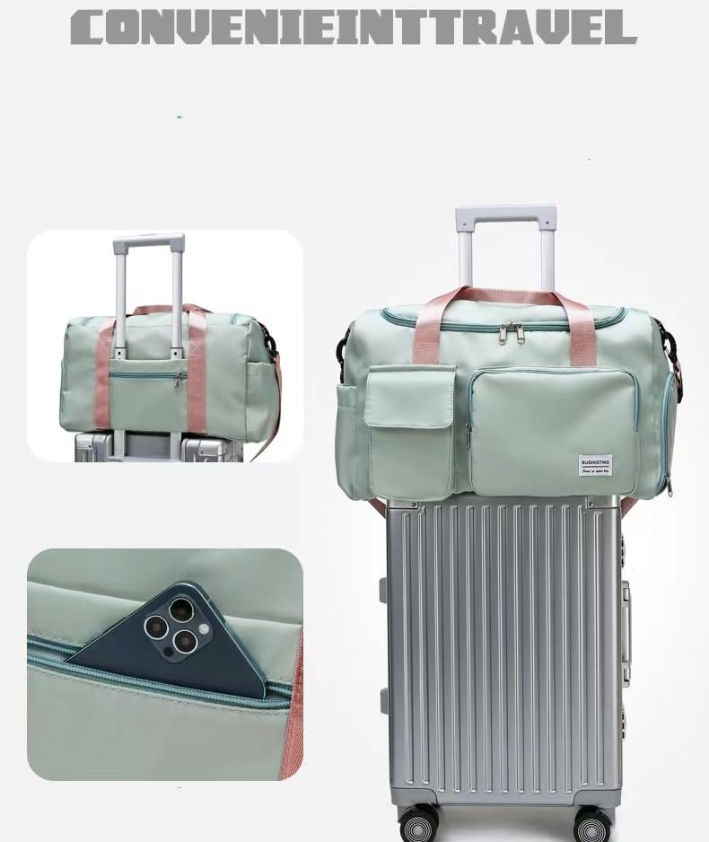 New Sports Tote Gym Travel Luggage Shopping Delivery Weekend Camping Overnight Bag(green) - color: green