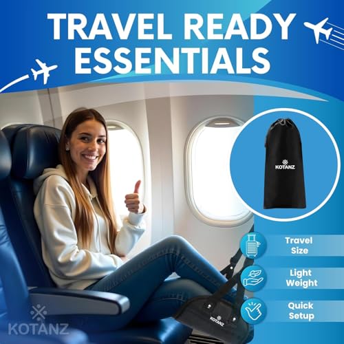 Adjustable Foot Hammock for Plane Travel – Airplane Foot Rest for Long Flight – Leg Hammock for Long Travel, Desk Leg Foot Hammock for Office - Airplane Essentials Accessories