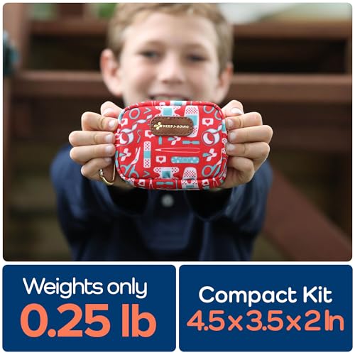 KeepGoing Small Travel First Aid Kit Kids – 60 Pc. Mini First Aid Kit for Purse, Diaper Bag, & Backpack with Latex-Free Bandages – 4 Oz., & 4.5 x 3.5 x 2 in, TSA-Approved - style: The Classic