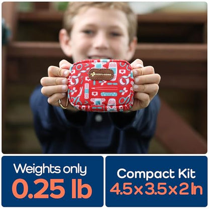 KeepGoing Small Travel First Aid Kit Kids – 60 Pc. Mini First Aid Kit for Purse, Diaper Bag, & Backpack with Latex-Free Bandages – 4 Oz., & 4.5 x 3.5 x 2 in, TSA-Approved - style: The Classic