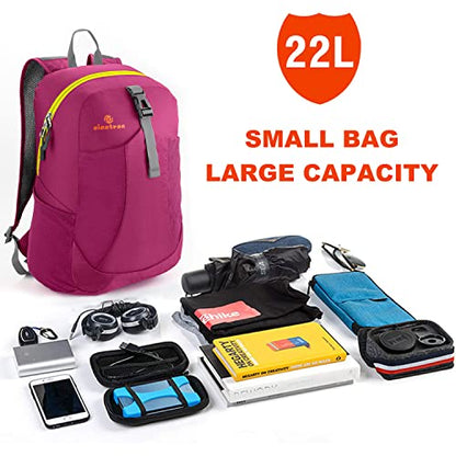 sinotron 22L Lightweight Packable Hiking Backpack, Small Hiking Backpack Day Pack for Women Men Travel Camping Vacation - color: Red