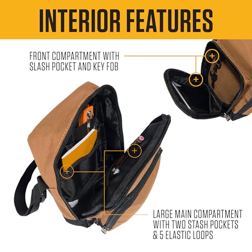 Carhartt Crossbody Zip Bag, Durable, Adjustable Crossbody Bag with Zipper Closure for Men and Women - color: Essential Crossbody Bag (Greenstone), size: One Size