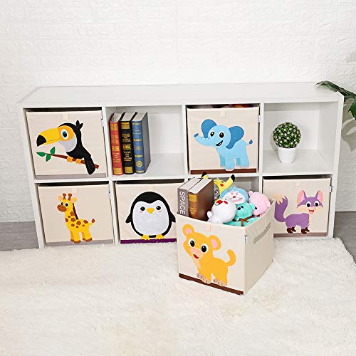 Foldable Animal Cube Storage Bins Fabric Toy Box/Chest/Organizer for Kids Nursery, 13 inch (Elephant) - color: Elephant