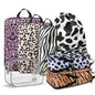 Travel Animal Skin Print Compression Packing Cubes Set - Slim-Fold Packing Organizers -Travel Essential Bag for Clothes Shoes Cosmetics Toiletry 7 Piece - color: Black-10