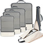 BAGAIL 4 Set/6 Set/8 Set Compression Packing Cubes Travel Accessories Expandable Packing Organizers (Half Mesh, 6-Beige) - color: 6-Beige, style: Half Mesh