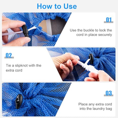 2 Pack Large Mesh Laundry Bags, 24" x 36" Heavy Duty Strong Drawstring Dirty Clothes Bags with Soft Breathable Net, Machine Washable Laundry Bag for College, Dorm, Camp, Travel and Family Use(Blue) - color: Blue