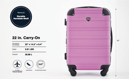 Travelers Club Phoenix Luggage, Mulberry, 22-Inch Carry-On - color: Mulberry, size: 22" Carry-On