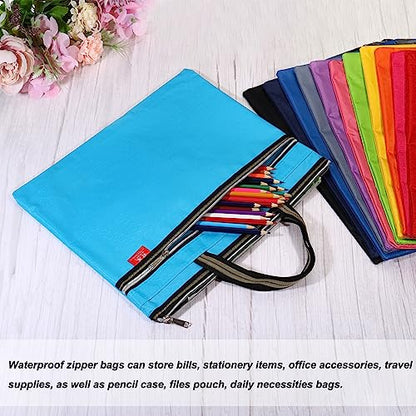 PATIKIL Waterproof Zipper File Bag, Documents Books Tools Storage Zip Pouch for Office Travel, Yellow - color: Yellow