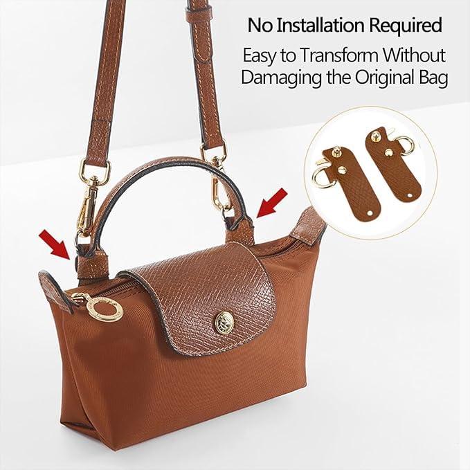 Chispee Leather Shoulder Strap Replacement Set, Adjustable Purse Strap Extender for Crossbody Bag Conversion - color: Wine Red