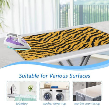 Classical Tiger Skin Print Ironing Mat for Table top Portable Ironing Pad Blanket for Washer Dryer Countertop Travel - color: Classical Tiger Skin Print
