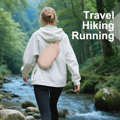 Small Sling Bag with RFID Blocking, Mini Fanny Pack for Women and Men, Convertible Crossbody Anti Theft Chest Bag for Travel Hiking Running, Pink - color: Pink