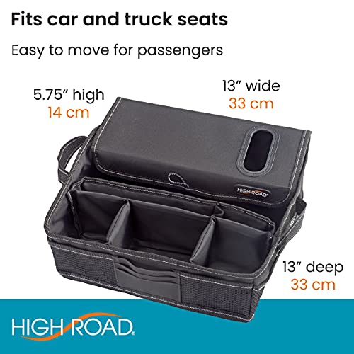 High Road SeatStash Car Front Seat Organizer for Driver and Office Storage with Tissue Holder and Divided Multipurpose Compartments