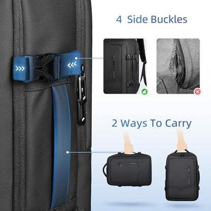 Travel Backpack for Men Women, 28L Airline Approved Carry On Backpack, 17 inch Water Resistant Business Laptop Backpack, Personal Item Luggage Bag for Weekender Hiking, Black