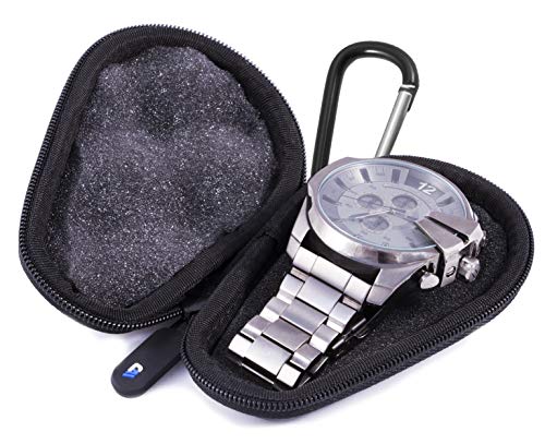 Casematix Watch Box Travel Case for Stainless Steel Metal Band Mens and Womens Watches , Up To 56mm