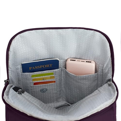 Travelon Anti-Theft Runways Compact Backpack - color: Plum