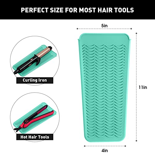 ZAXOP Resistant Silicone Mat Pouch for Flat Iron, Curling Iron,Hot Hair Tools (Mintgreen) - color: Mintgreen, size: 1 PACK