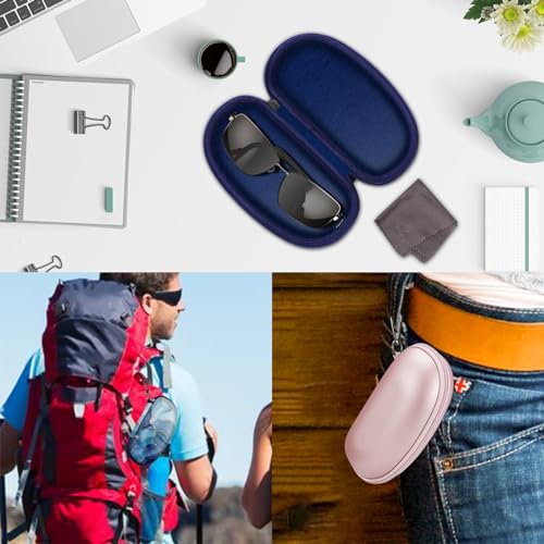 Fintie Sunglasses Case with Carabiner, Hard Shell Shockproof Sport Glasses Cases Travel Zipper Eyeglasses Holder, Ocean Marble - color: Ocean Marble