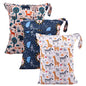babygoal Wet Dry Bags for Baby Cloth Diapers, Washable Travel Bags, Beach, Pool, Gym Bag for Swimsuits & Wet Clothes with Two Zippered Pockets 3 Pack, 3LN25 - color: Giraff and bear