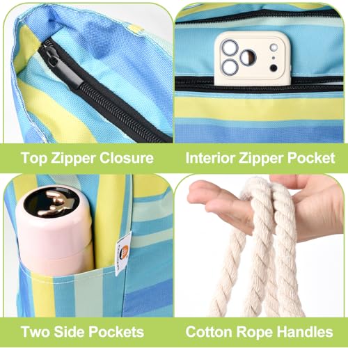 CaCTOUR Large Beach Bag Women,Beach Bags Waterproof Sandproof with Zipper Wet Pocket,Beach Tote Pool Bag for Swim Gym Travel - color: Green
