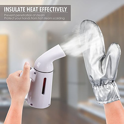 Garment Steamer Ironing Gloves Flexible Anti Steam Mitt Heat Resistant Waterproof Protective Ironing Glove for Steaming Clothes -1 Pair - color: Silver Gloves