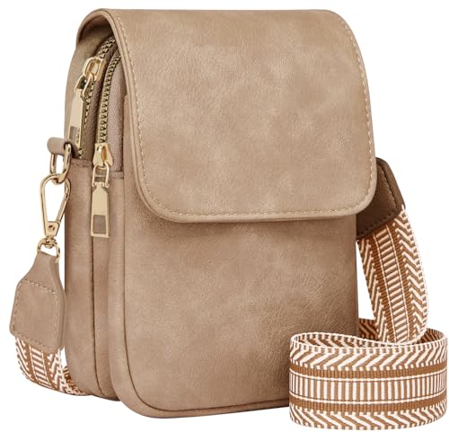 Fashion Small Crossbody Bags for Women Trendy Designer Cell Phone Purses Wallets with Card Holder Anti Theft Travel - color: Dark Apricot