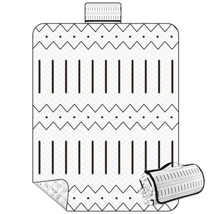 Waterproof Picnic Outdoor Blanket, 79" x 59" Sandproof Foldable Large Picnic Blanket for Beach, Camping, Park, Travel, Concert, Great Gift for Families and Couples (Simple Lines) - color: Simple Lines 02