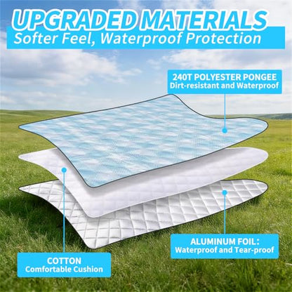 sapsisel Picnic Blankets, Waterproof Picnic Blanket for 6-8 Adults, 80''x80'' Extra Large Beach Blanket, Picnic Mat for Camping, Beach, Grass and Park