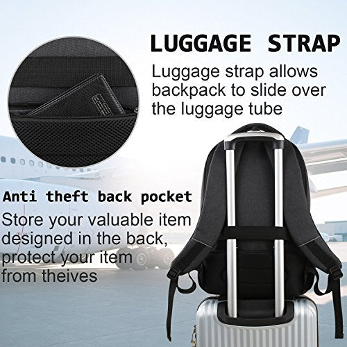 Volher Laptop Backpack,Business Travel Anti Theft Slim Durable Laptops Backpack,Water Resistant College Computer Bag for Women & Men Fits 15.6 Inch Laptop and Notebook - Black - color: Black, size: 15.6 Inch, style: Laptop