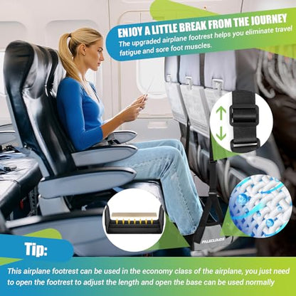 Foot Hammock for Plane Travel, No Collapse Thickened Bamboo Airplane Foot Rest for Long Flight, Desk Foot Hammock with Extended Adjustment Strap to Relax Your Feet, Foot Sling Travel Essentials - color: 2-pack Grey