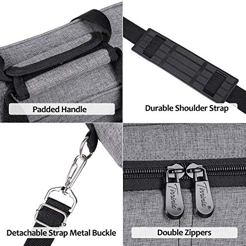 Tirrinia Insulated Wine Gift carrier - 3 Bottle Travel Wine Carry Cooler Tote Bag with Handle and Adjustable Shoulder Strap, Grey - color: Grey