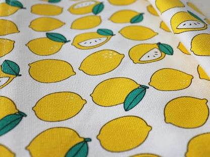 HAPPYHEIDI Canvas Makeup Bag, Cosmetic Travel Pouch, Cute Lemon, Cotton Blend, Fruit Pattern, Zipper Closure, 7.1x2.4x7 Inches - color: GR-Canvas-Cute Lemon