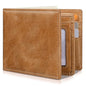 Artpaxy Mens Wallet Genuine Leather Bifold RFID Blocking Wallet for Men with 1 ID Window 13 Card Holders 2 cash pockets 1 Gift Box (Light Brown) - color: Light Brown